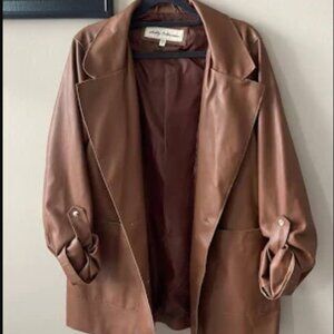 Sebby Faux Leather Blazer